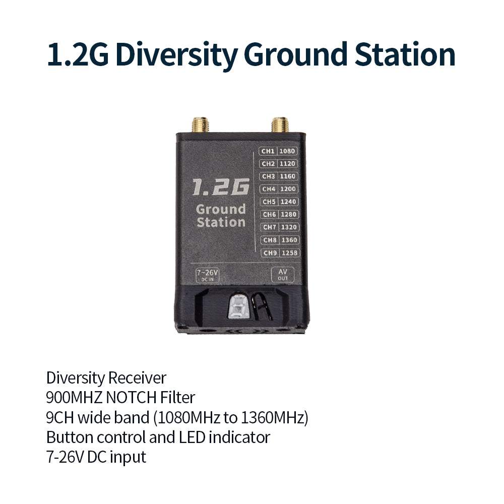 1.2G Diversity FPV Ground Station with NOTCH filter
