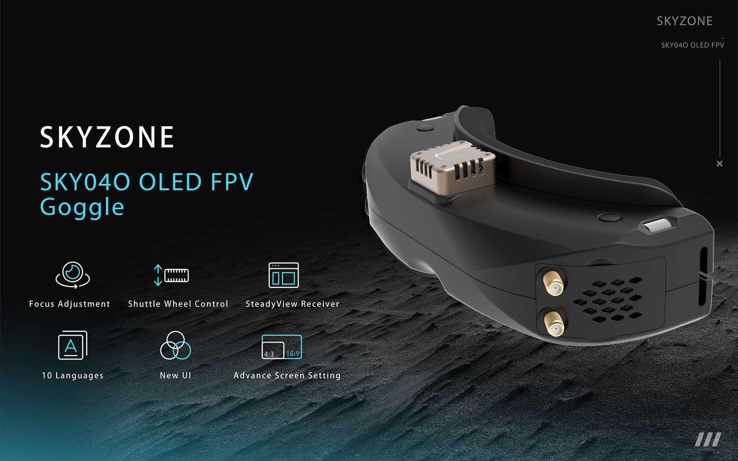 SKYZONE SKY04O FPV Goggle with OLED Screen and 60FPS DVR Steadyview Receiver